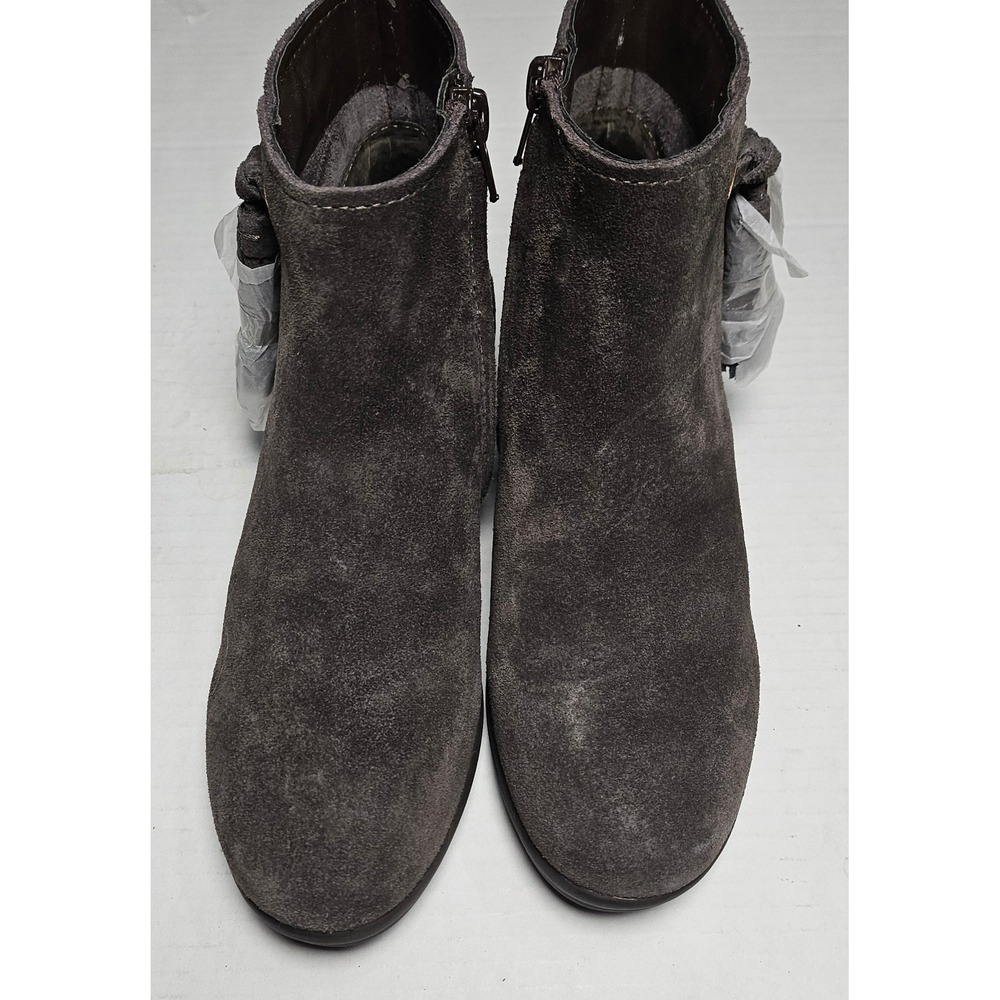 Vaneli Sport Dommie Brown Suede Ankle Boots Side Zip Wedge Booties Womens 5M‎